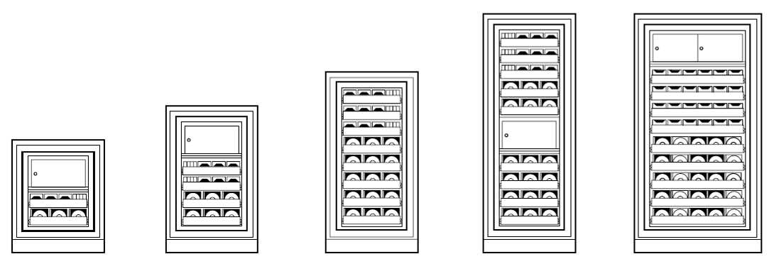 Förvaring datamedia DataPlus+ Brandklass S 120 DIS, EN 1047-1, Inbrottsskydd EN 14450 S1, Högerhängd dörr, nyckellås Mauer 71111 Modell Stl 1 Stl 2 Stl 3 Stl 4 Stl 5 Art.