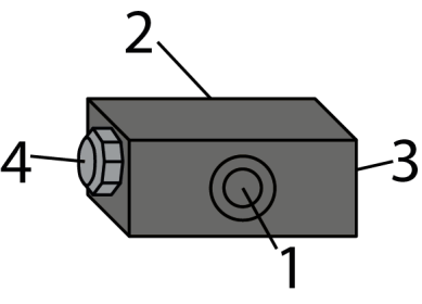 MONTAGE AV SYSTEMET 4.3.1.2. Hjulstyrningsblock 841205 Pos Artikel 1 ON/OFF ventil (CV2) 2 Tryckvakt (CVP2) 3 Riktningsventil (proportionell) 4 Prioriteringsventil för ratt.