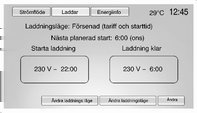 76 Instrument och reglage Programmerbar laddning Den aktuella laddningslägesstatusen kan också visas i ett tillfälligt fönster i Colour-Info-Display genom att du trycker på öppningsknappen för