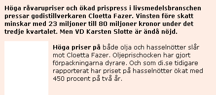 Fråga 11 (4 poäng) En individ konsumerar två varor, mat och kläder. Priset på en enhet mat är 3 och priset på en enhet kläder är 6.