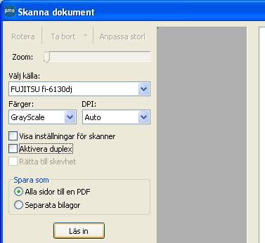 Inkommande remiss (skanning), bekräfta med OK. Under Välj källa markerar du din skanner och bekräftar genom att klicka på Välj.