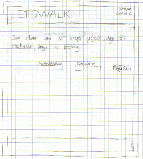 22 Kapitel 5. Prestation och resultat Figur 5.1: En low-delity prototyp av login webbsidan.
