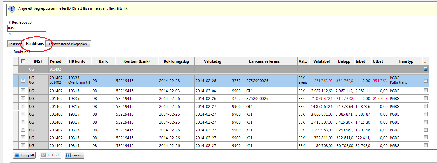 4. Likvidkonton Redovisningsenheten läser in saldon från bankerna. Beloppen hamnar i BR-bilagans kolumn, UB-bilaga. En del inst. har bankkonton som vi inte kan läsa in i fil från banken.
