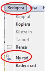 Välj flik nr. 5. Instspec. Det går att sortera på fallande/stigande ordning i kolumnerna, det går inte att söka på ett konto eller en period.