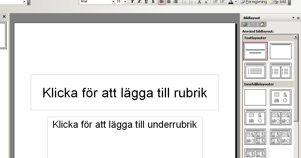 Eftersom rubrikstrukturer inte används på samma sätt i PowerPoint som i Word är också stödet betydligt mindre, men det går att skapa korrekta rubriker.