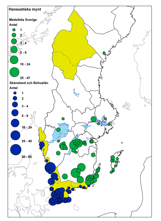 Orsaken till att det största antalet hanseatiska mynt har en datering till slutet av 1300-talet berodde på det instabila monetära läget som fortfarande rådde i Danmark under mitten av 1300-talet,