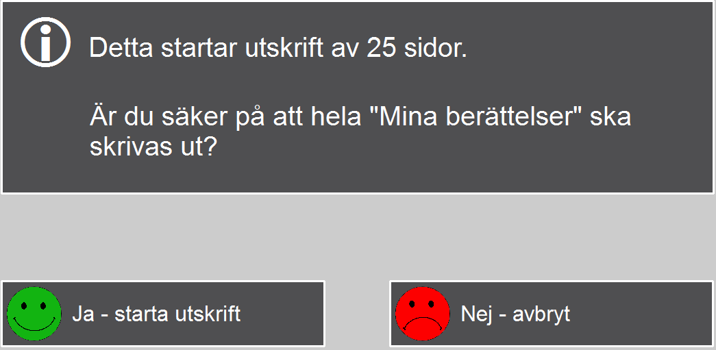 3.9.7 Alla berättelsesidor När man trycker på Alla berättelsesidor visas denna vy: OBS!