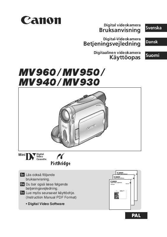 Du hittar svar på alla dina frågor i CANON MV930 instruktionsbok (information, specifikationer, säkerhetsanvisningar, tillbehör