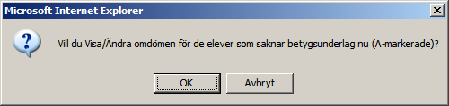 Def-markering Du som lärare kan ändra betygen hur många gånger som helst, så länge du inte definitivmarkerar betygen.