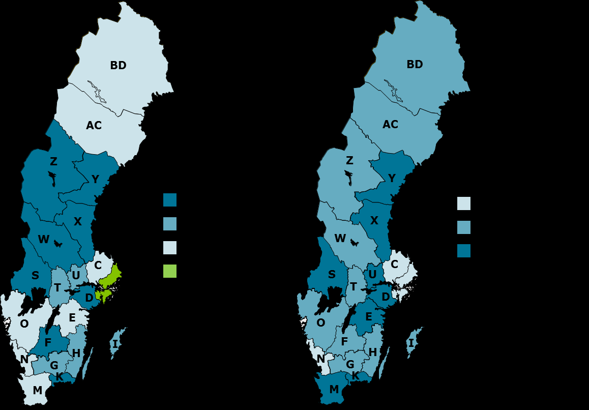 13 Precis som det är stora skillnader mellan kommunerna på arbetsmarknaden i Jämtlands län så är det även skillnader mellan länen i riket.