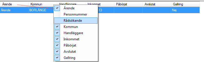 16 (123) 3.1.3 Hur söker jag på samtliga handläggares ärenden, även avslutade? Vill du se alla ärenden i databasen avmarkerar du rutan Ej avslutade ärenden, röd pil bilden nedan.