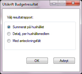 88 (123) För sidorna Skulder och lån samt Resultat finns följande olika utskriftsalternativ: 1. Skulder och lån a. Skuldöversikt b. Låneöversikt c. Sammanställning, samtliga skulder och lån 2.