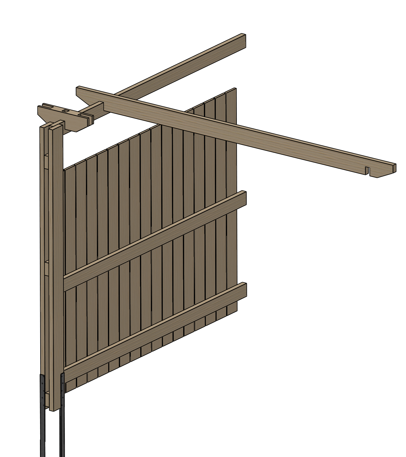 Fura sid 1/9 pergolabom 38x125 standardlängd c-c mellan stolpar 235 cm och 115 cm loggiabom 19x125 överliggare