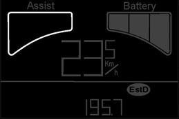 Färddator F. Display färddator På styret finns ett reglage med tre knappar: - MODE - Pil UPP - Pil NER All motorfunktion och färddator regleras med detta reglage. 5.3.