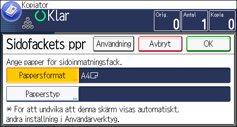 Kopiera på kuvert 1. Placera originalet med texten ner mot originalglaset. Originalet ska placeras mot det bakre vänstra hörnet. 1 CMS001 1. Utgångsläge 2.