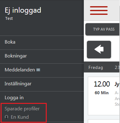 Snabbare inloggning med profil För att skapa en profil och därmed få en snabbare inloggning måste man vara inloggad och