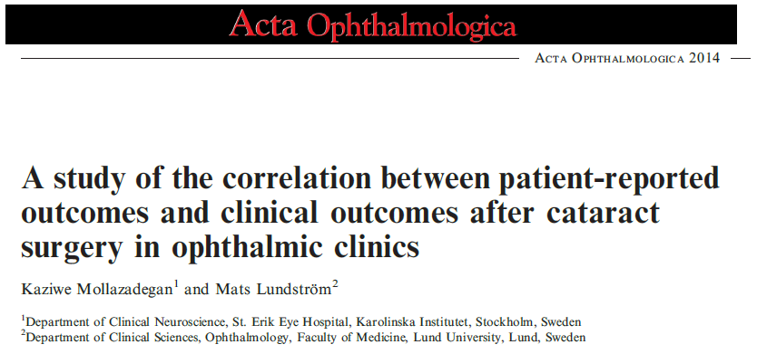 Analysera vid vilka omständigheter det föreligger en diskrepans mellan patient-rapporterat utfall och kliniskt utfall Stor variation mellan kliniker när det gäller vilka faktorer