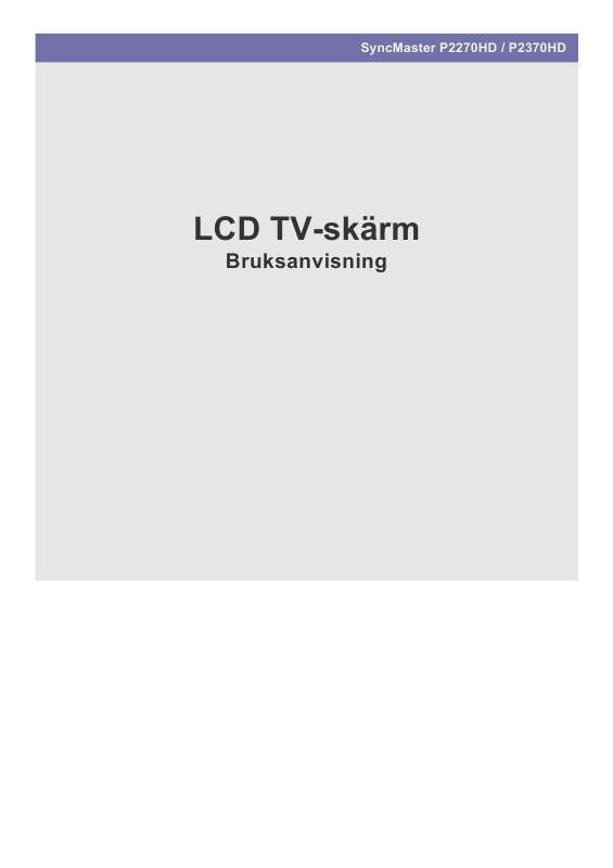 Du hittar svar på alla dina frågor i instruktionsbok (information, specifikationer,