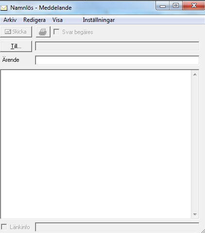 Klicka på Till för att välja, du får då upp en sändlista (se nästa bild) 2. Skriv rubrik på meddelandet i Ärende.