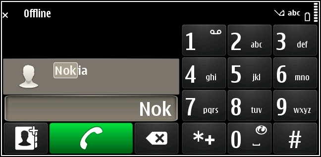 42 Telefon 2 Ring samtalet genom att välja. 3 Avsluta samtalet genom att välja. Söka efter en kontakt Du kan söka efter en kontakt som du sparat i kontaktlistan.