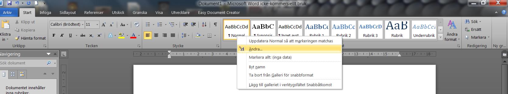 Skapa en Word-mall för dina manus 1.