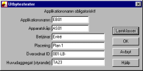 Handledning Skapa applikation 3.3.1. Tillval Efter vald applikation kan olika tillval Applikation - Parametrar - Tillval väljas beroende på uttagna komponenter.