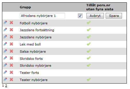 7. För att aktivera funktionen Tillåta inmatning av ett ofullständigt personnummer (födelsenummer) måste kryssrutan Tillåt pers.nr utan fyra sista markeras.