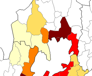 Invånare per kvadratkilometer 2008 300 Värmland 15 inv/km 2 Riket 22 Västra Götaland 65 257,6 250 200 150 132,2 100 72,1 57,1 53,9 50 39,5 32,2 32 25,9 23,9 22 18,3 17 17 16,6 15,8 12,9