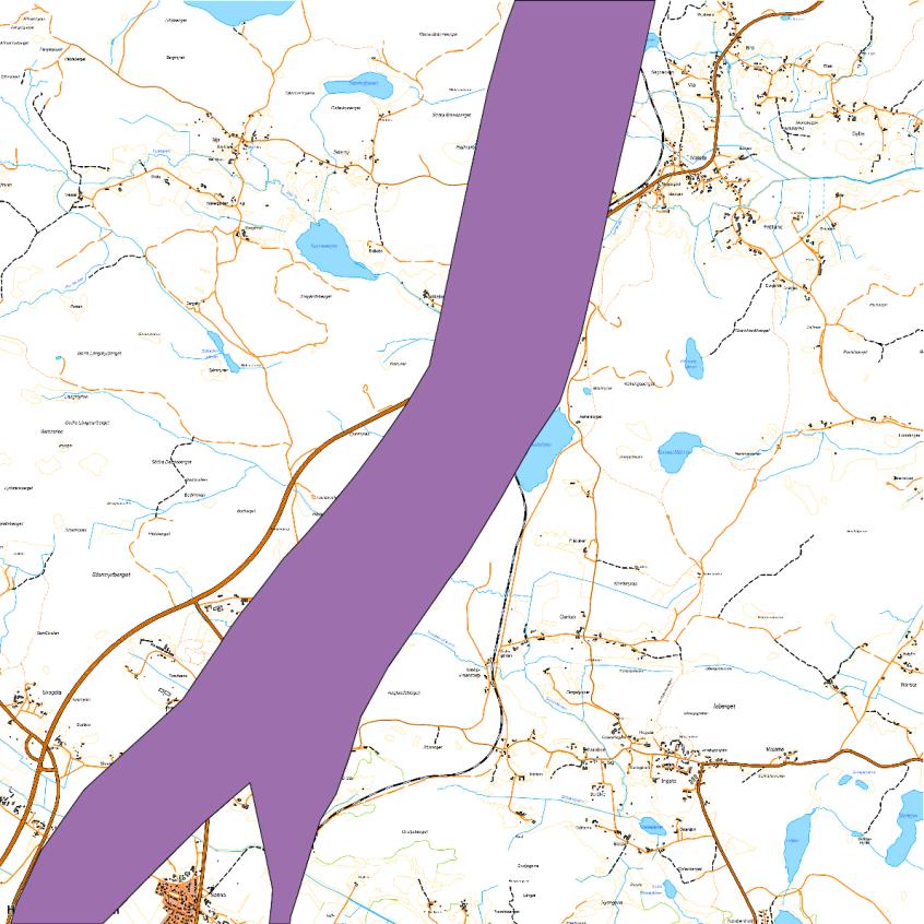 2.1 Den röda västra korridoren Sträckningen är planerad att löpa väster om kommunens tätorter, cirka 1,5-2 kilometer väster om Hudiksvall samt väster om tätorterna Iggesund, Njutånger och Enånger, se