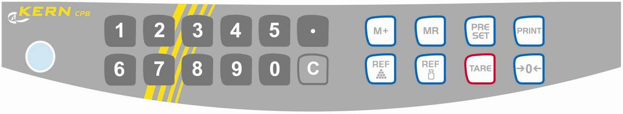 Selection Function Siffertangenter Raderingsknapp Målvikt Adder ii minnesfunktion Minnesfunktion Sätt en målvukt Starta bakrundsbelysningen i displayen. Tryck länge.