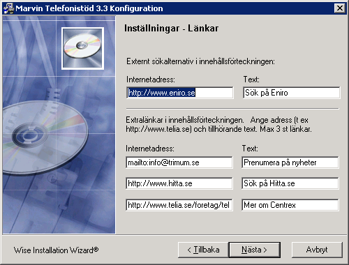 Här anges om fler än ett språk ska stödjas och vilket språk som är default.