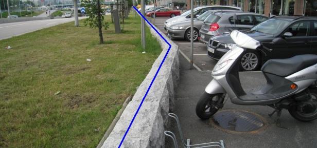 Modelldokumentation för Område B Mölndalsån och Säveån 35 av 8 Figur 30 Den permanenta skyddsbarriären G2 för den östra infarten till Götatunneln i Göteborg.