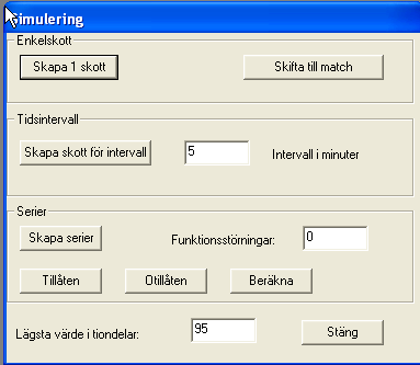 SiusData skapa skott i simuleringsmod INSTRUKTION Dok.
