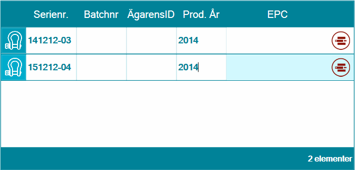 Hantera Utrustning Om du vill ta bort en enhet, klicka på -knappen på den raden.