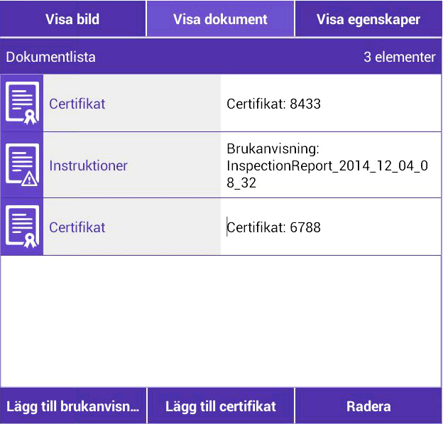 Hantera Utrustning Högra rutan: - Låt dig redigera alla fält - Du kan uppdatera "EPC " fältet med ett av följande sätt: Skanna EPC på utrustningens tagg och klicka på Skanna RFID -knappen längst ner