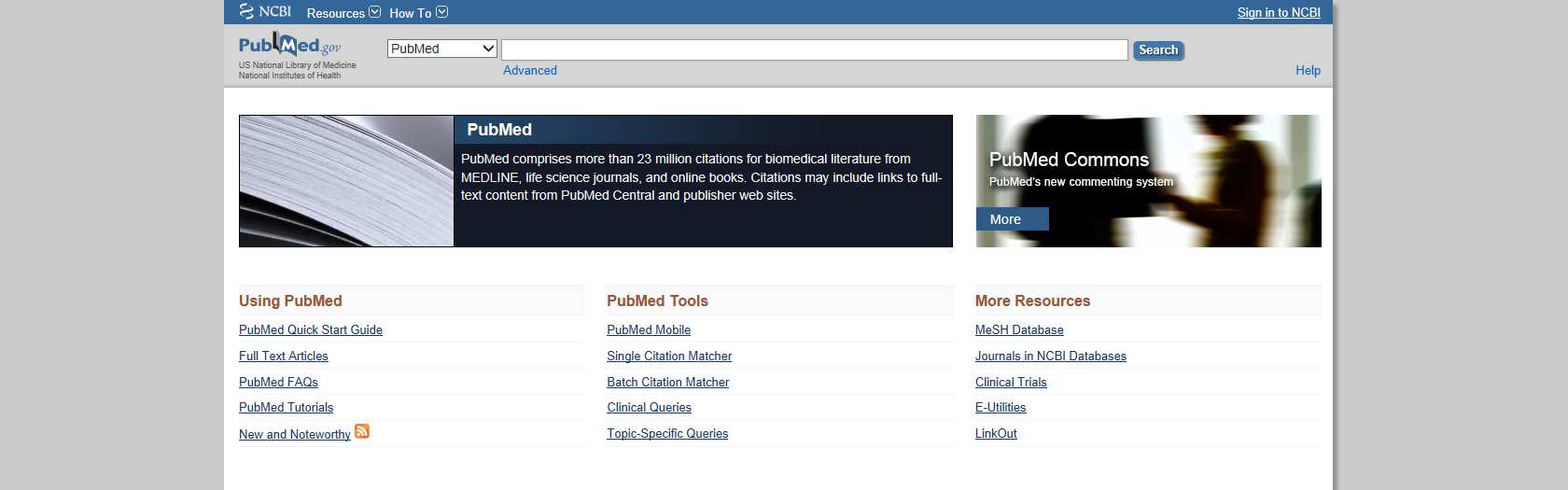 Lilla PubMed-lathunden Om databasen PubMed PubMed är en databas som produceras av National Center for Biotechnology Information (NCBI) vid National Library of Medicine (NLM) i USA.