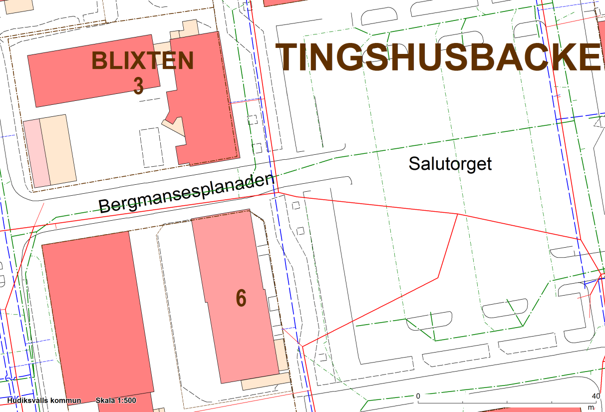 6 (12) Teknisk försörjning Planområdets avgränsning Kartbilden visar att det i utkanten av planområdet går en dagvattenledning och att de va-ledningar som ansluter till byggnaden kommer att påverkas