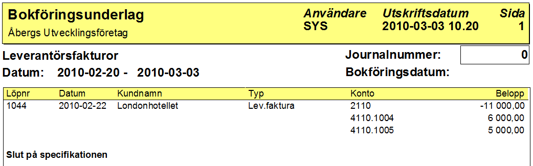 När det gäller konteringen på varje kostnadskonto kan man sätta ett objekt på kontot som då är avresedatumet.