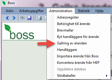 9 (24) 2 Gallra ärenden Rutiner för gallring är kommunens eget ansvar. För att kunna gallra ett ärenden i Boss krävs att ärendet är avslutat.