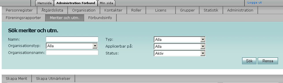 Meriter och utmärkelser Ett förbund kan dela ut meriter och utmärkelser till personer och organisationer. Meriter kan endast personer få men utmärkelser kan både personer och organisationer få.