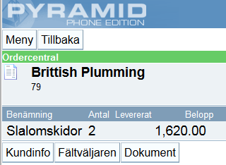 14.1.2. Kundinfo Uppgifterna hämtas från kundregistret och är därför alltid helt aktuella.