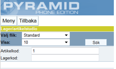 Studio Lager/Artiklar Studion Lager/Artiklar finns tillgänglig om modulen Flerlager används. Här kan du söka fram Lager/Artiklar som matchar angivna sökvillkor enligt vald flik.