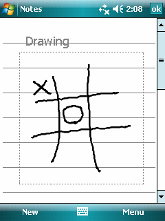 Rita på bildskärmen Du kan rita på bildskärmen på samma sätt som du skriver på den. 1. Knacka på Menu (Meny) Draw (Rita) för att aktivera ritläge En bock ( ) visas före kommandot. 2.