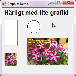 Metoden OnPaint OnPaint anropas automatiskt varje gång komponenten behöver ritas om. OnPaint får som argument en referens till ett objekt av typen PaintEventArgs.