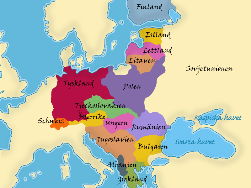 Nya stater i Europa Finland Estland Lettland Litauen Polen Tjeckoslovakien Ö:rike Ungern