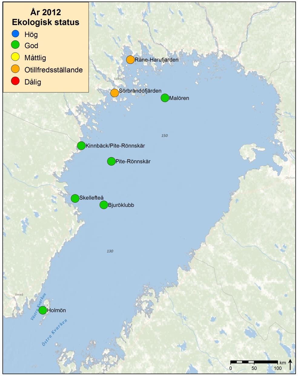 Bottenviken 8 klusterområden 3 utsjökluster 5 inre kluster Umeå marina