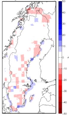 Utvärdering baserad på RCP8.5 för sommarsäsongen.