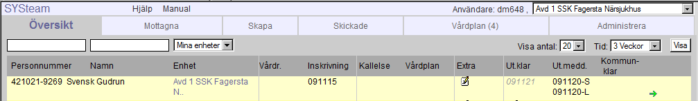 Utskrivningsmeddelande läkare inom SV Läkaren har möjlighet att skapa ett Utskrivningsmeddelande fram till 48 timmar efter att sjuksköterskan har skickat Utskrivningsmeddelandet.