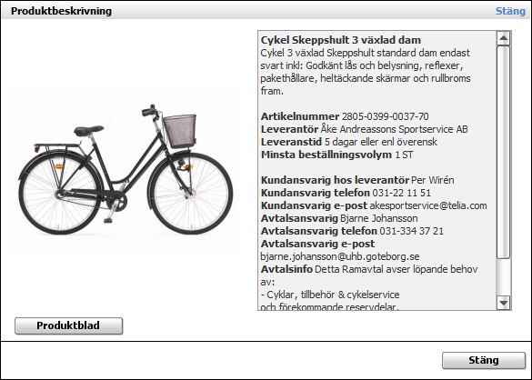 1.9 Produktinformation När du klickar på i-symbolen på produkten får du upp information om