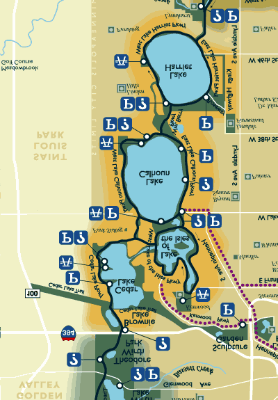 Figure 1. Map showing the Minneapolis Chain of Lakes. Externa kontra interna åtgärder Är det möjligt att minska externa P källor tillräckligt mycket?